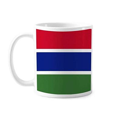 Imagem de Caneca de cerâmica com bandeira nacional da Gâmbia da África do país cerâmica xícara de café e porcelana