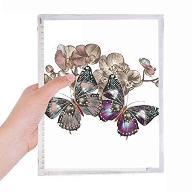 Imagem de Caderno de flores e borboletas com folhas soltas recarregáveis