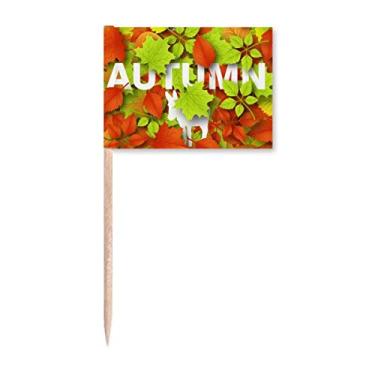 Imagem de Marcador de palito de dente decíduo de folha de bordo para outono e burro marcadores para decoração de festa