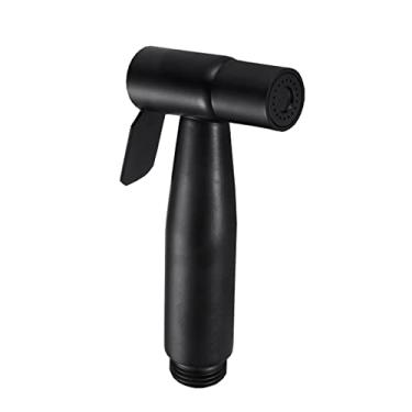 Imagem de LIDON Pulverizador de bidê para acessório de banheiro pulverizador de vaso sanitário portátil de montagem na parede, bocal de bidê, bidê portátil, chuveiro de mão, desenho (cor: preto)