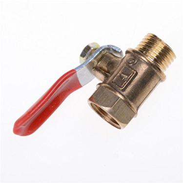 Imagem de Interruptor de desligamento de válvula de esfera de alavanca pequena válvula de latão para compressor de ar de água Vários tamanhos BSP sem chumbo fluxo total 3/8" BSP rosca macho para fêmea