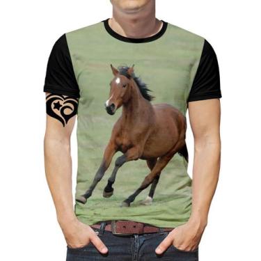Imagem de Camiseta De Cavalo Plus Size Animal Masculina Blusa Gramado - Alemark