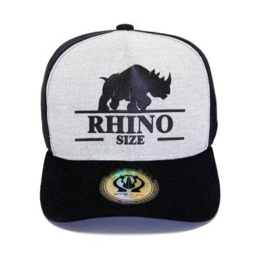 Imagem de Boné Rhino Size Thucker Snapback Aba Curva Preto E Branco