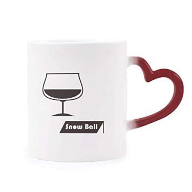 Imagem de Coquetel de bola de neve com seu copo sensível ao calor Caneca Canecao vermelha que muda de cor