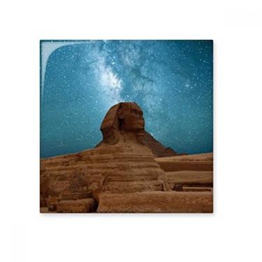 Imagem de Céu Azul Terra Vermelha Múmia Art Deco Presente Fashion Cerâmica Azulejo Brilhante Decalque Pedra Adorna de Tijolos Vitrificados