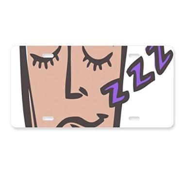 Imagem de DIYthinker Sleep Abstract Face Sketch Happy placa de licença decoração aço inoxidável automóvel
