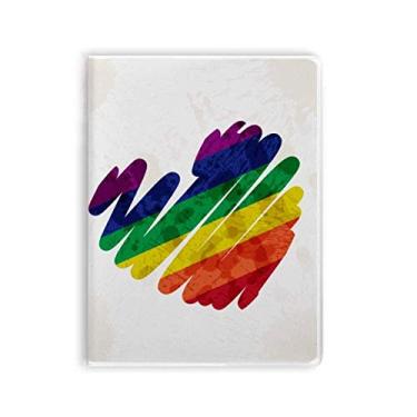 Imagem de Caderno de desenho de coração LGBT arco-íris capa diária capa macia