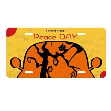 Imagem de DIYthinker Placa de carro laranja Hallowmas Árvore de gato Halloween Decoração de carro Dia da Paz