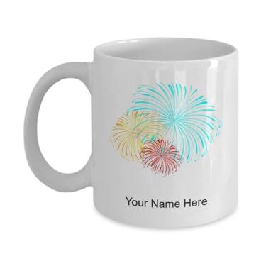 Imagem de Caneca de vetor de fogos de artifício personalizada, copo de café de vetor, fogos de artifício, ideia de presente de vetor - Caneca de café de 325 ml