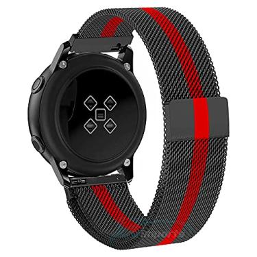 Imagem de Pulseira 20mm Magnética Milanese compatível com Galaxy Watch Active 1 e 2 - Galaxy Watch 3 41mm - Galaxy Watch 42mm - Amazfit GTR 42mm - Amazfit GTS - Marca LTIMPORTS (Preto/Vermelho)