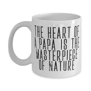 Imagem de Caneca The Heart Of A Papa Is The Masterpiece Of Nature Papa 325 ml, Cool Papa, Cup For Dad