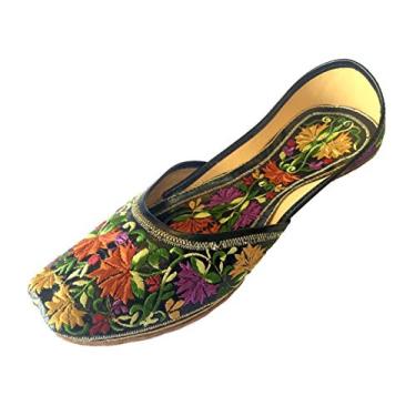 Imagem de Step n Style Tênis feminino indiano tradicional Khussa Phulkari Jutti Mojari, Multicolorido., 35