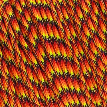 Imagem de Corda militar de náilon multicolorida West Coast Paracord 550 Tipo III 7 cordas utilitárias - 100 pés Hanks, Fireball