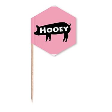 Imagem de Croon Pecuária Pig Hooey palitos bandeiras de palitos de cupcake festa celebração