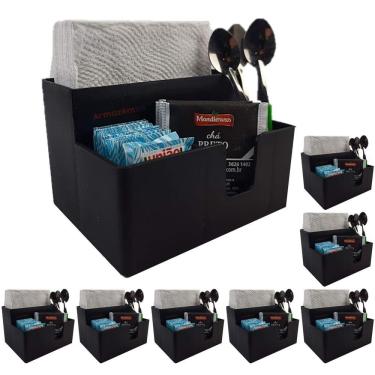 Imagem de Kit 8 Porta Guardanapo Mesa Papel Sachê Café Açúcar Adoçante Mexedor Lanche - Coza