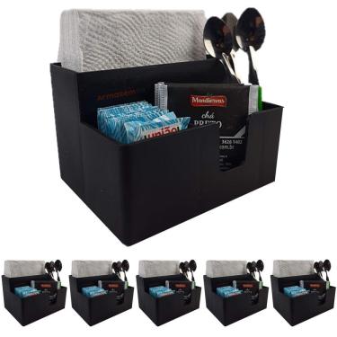Imagem de Kit 6 Porta Guardanapo Mesa Papel Sachê Café Açúcar Adoçante Mexedor Lanche - Coza