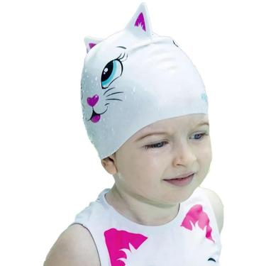 Imagem de Touca de Natação Infantil, Speedo, Snow Cat, Silicone Macio com Proteção contra Cloro