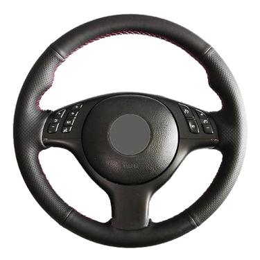 Imagem de Capas de volante de carro de couro preto costuradas à mão, para BMW E46 M3 E39 330i 540i 525i 530i 330Ci 2001-2003