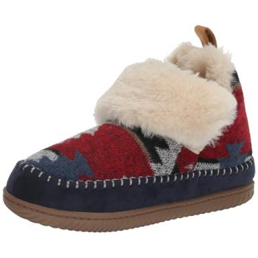Imagem de Dearfoams Pantufa feminina Moritz aconchegante para uso interno e externo, Azul-marinho multi, 7-8