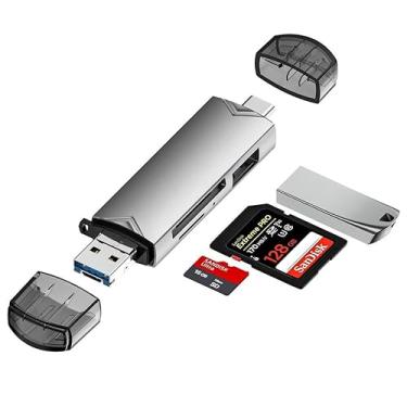 Imagem de Leitor De Cartão Card Reader Usb 3.0 Tipo C Micro 5gb Sd Tf