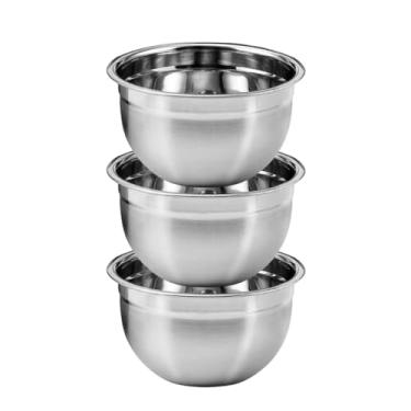 Imagem de Kit 3 bowl inox tigela saladeira vasilhas multiuso fundo 22cm