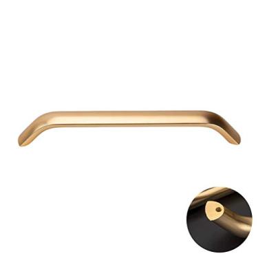 Imagem de Maçaneta de porta de armário de cozinha de liga de alumínio, puxador de móveis dourado arqueado moderno, puxador de gaveta de armário de bar, puxadores de armário de banheiro de armário, com parafuso