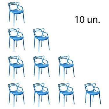 Imagem de Kit 10 Cadeira Allegra Sala de Jantar Azul - D'Rossi