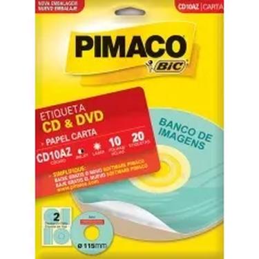Imagem de Etiqueta Inkjet/Laser Carta CD10az CD/DVD 20 Unidades Pimaco