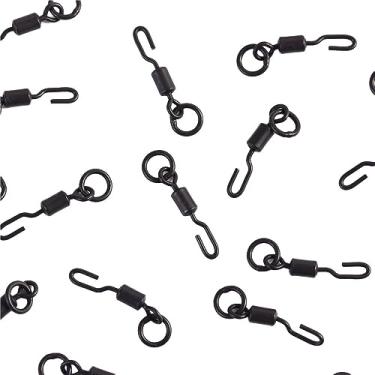 Imagem de Leadigol 20 peças de carpa equipamento de pesca chod troca rápida equipamento Spinner, Spinner giratório para troca rápida para carpa rig rig tackle micro gancho para ronnie rig gancho giratório
