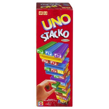 Imagem de Jogo de empilhamento Mattel Games UNO Stacko para crianças de 7 anos ou mais com 4