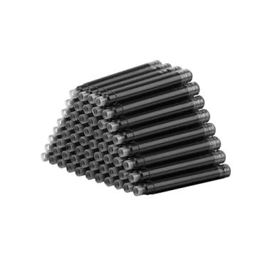 Imagem de Zalantan Cartucho de tinta preta para caneta-tinteiro, cartucho de tinta, recarregável, canetas de escrita comercial, refil de caneta de tinta descartável, 3,4 mm, diâmetro de diâmetro conjunto de 60