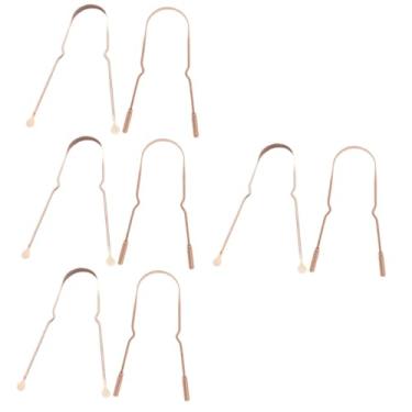 Imagem de FOMIYES 8 Peças Raspador De Língua Limpador De Língua Adulto Rosa Para Mulheres Ferramentas De Limpeza De Língua Doméstica Senhorita Aço Inoxidável Metal Cobre