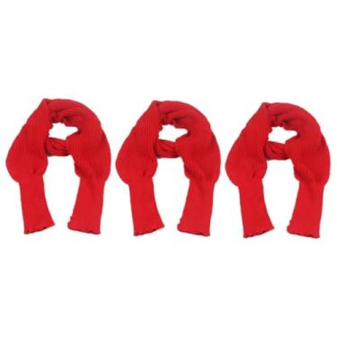 Imagem de Holibanna Bufandas Para Mujer 3 Pecas xale único lenços quentes xale com mangas envoltórios de xale para mulheres cachecol feminino lenço de tricô xale feminino inverno xaile vermelho