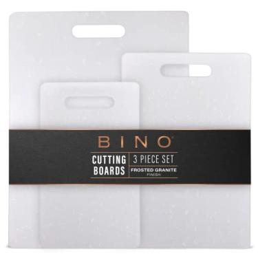 Imagem de BINO Tábua de cortar – Tábuas de cortar 3 peças | Plástico livre de BPA, durável, multiuso, dupla face, seguro para lava-louças, fácil de limpar | Acessórios de charcutaria | Utensílios de casa e