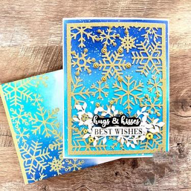 Imagem de Alinacutle Molduras de fundo de flocos de neve cortadas de metal para fazer cartões artesanais, álbuns, álbuns, artesanato, modelo de papel