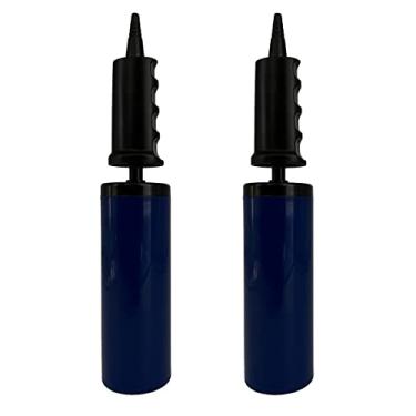 Imagem de Pacote com 2 bombas de ar infladoras manuais de ação dupla para bolas de exercícios, bolas de ioga, balões, boias de piscina e sofá inflável