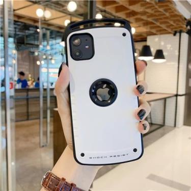 Imagem de Capa de titânio para venda à prova de choque para iPhone 13 12 11 14 Pro Max Capa de armadura resistente para iPhone 12 XS Max XR Capa de silicone rígido, branca, para iPhone 14Pro