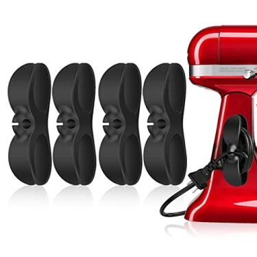 Imagem de Organizador de cabos para eletrodomésticos, enrolador de cabo UMUST para eletrodomésticos, suporte de cabo projetado mais recente, enrolador de cabo, cabo de envoltório firme para máquina de café, panela de pressão etc. (preto)