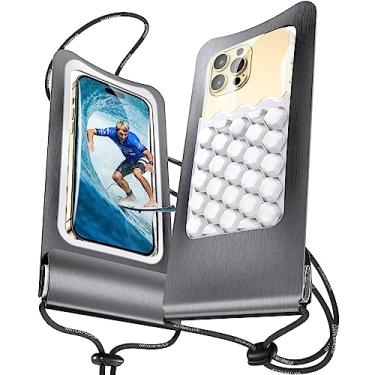Imagem de eSamcore Bolsa de telefone à prova d'água flutuante, [2 peças] à prova d'água Cruise Essentials Bolsa de telefone à prova d'água IPX8 para iPhone 14/13/12 Pro Max Galaxy S22 S23 Essenciais de viagem