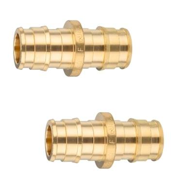 Imagem de GUOFIS Conexões de expansão PEX-A de 2,5 cm, acoplamento de latão F1960 Pex-a, acessórios de expansão PEX, acoplamento reto para tubos Pex A (pacote com 2)