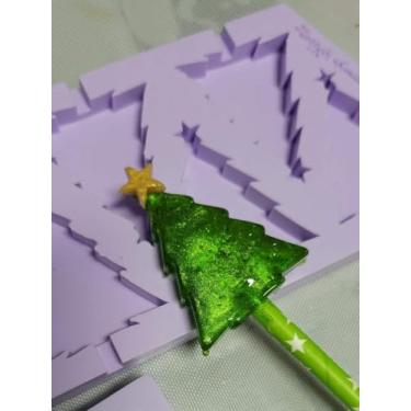 Imagem de Confeitaria dos moldes, L7 Molde de silicone pirulito árvore de natal para decorar