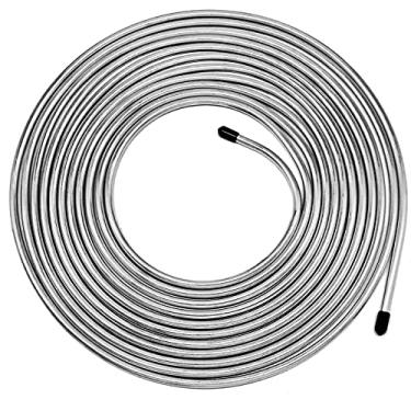 Imagem de MuHize Kit de tubulação de linha de freio de 1/4 - 6,5 m de aço revestido de zinco, linha de freio flexível de combustível e transmissão para carros, caminhões, SUV, rolo de tubulação do sistema