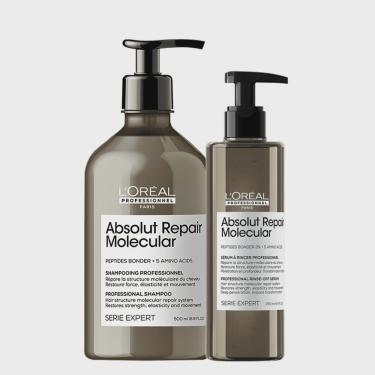 Imagem de Kit L'Oréal Professionnel Absolut Repair Molecular Shampoo 500 e Sérum (2 produtos)