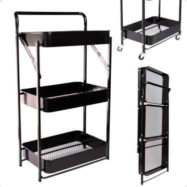 Imagem de Fruteira Carrinho Multiuso Organizador Cozinha Escritório Banheiro Aço Com Rodinha