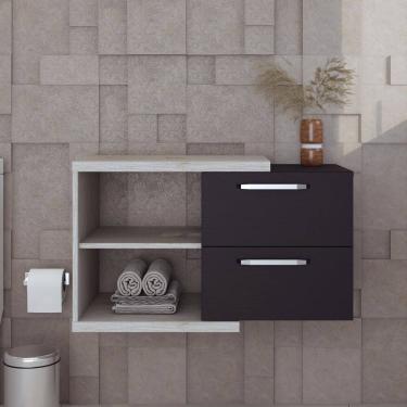 Imagem de Armario Gabinete Nexus 83 cm Snow/Preto Ônix