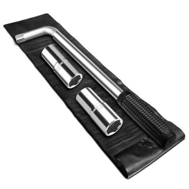 Imagem de pgroup Chave telescópica, chave de roda estendida com soquetes de aço cromo vanádio de 17 mm/19 mm, 21 mm (13/40.6 cm) / 22 mm (7/20.3 cm) para carro, caminhão, vans