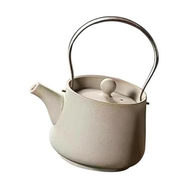 Imagem de Generic 200ml bule de cerâmica bule chá fazenda para ferver água quente bule chá com filtro chá buracos para acampamento hotel casa, branco