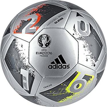 Imagem de adidas Bola de futebol masculina Euro 16 Glider, Prata cinza metálico/metálico noturno/prata fosco/cinza escuro, 5