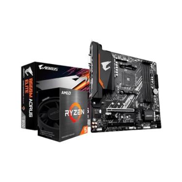 Imagem de Kit Upgrade AMD Ryzen 5 5600GT Placa Mãe Gigabyte B550M Aorus Elite