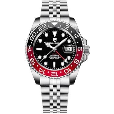 Imagem de CADISEN Pagani Design 1662 GMT Relógio Mecânico Automático Masculino Aço Inoxidável Vidro Safira Mergulhador Relógio Masculino Esportivo 40 mm Data 100M Impermeável Reloj Hombre, Borracha preta e